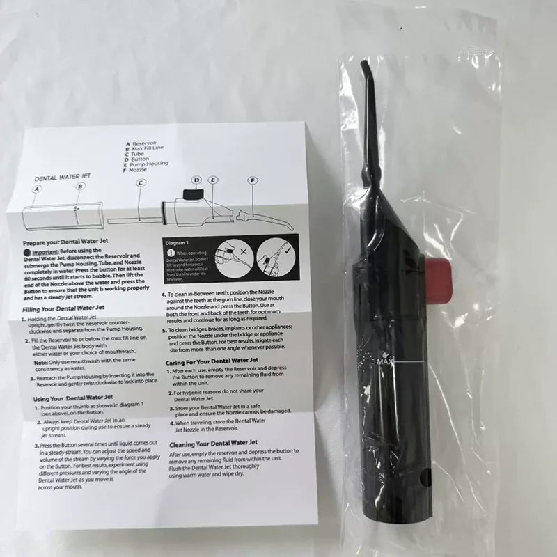Irrigateur Buccal Portable Haute Pression, Fil Dentaire Domestique, Cure-Dents Manuel À Eau Pour Le Nettoyage Des Dents