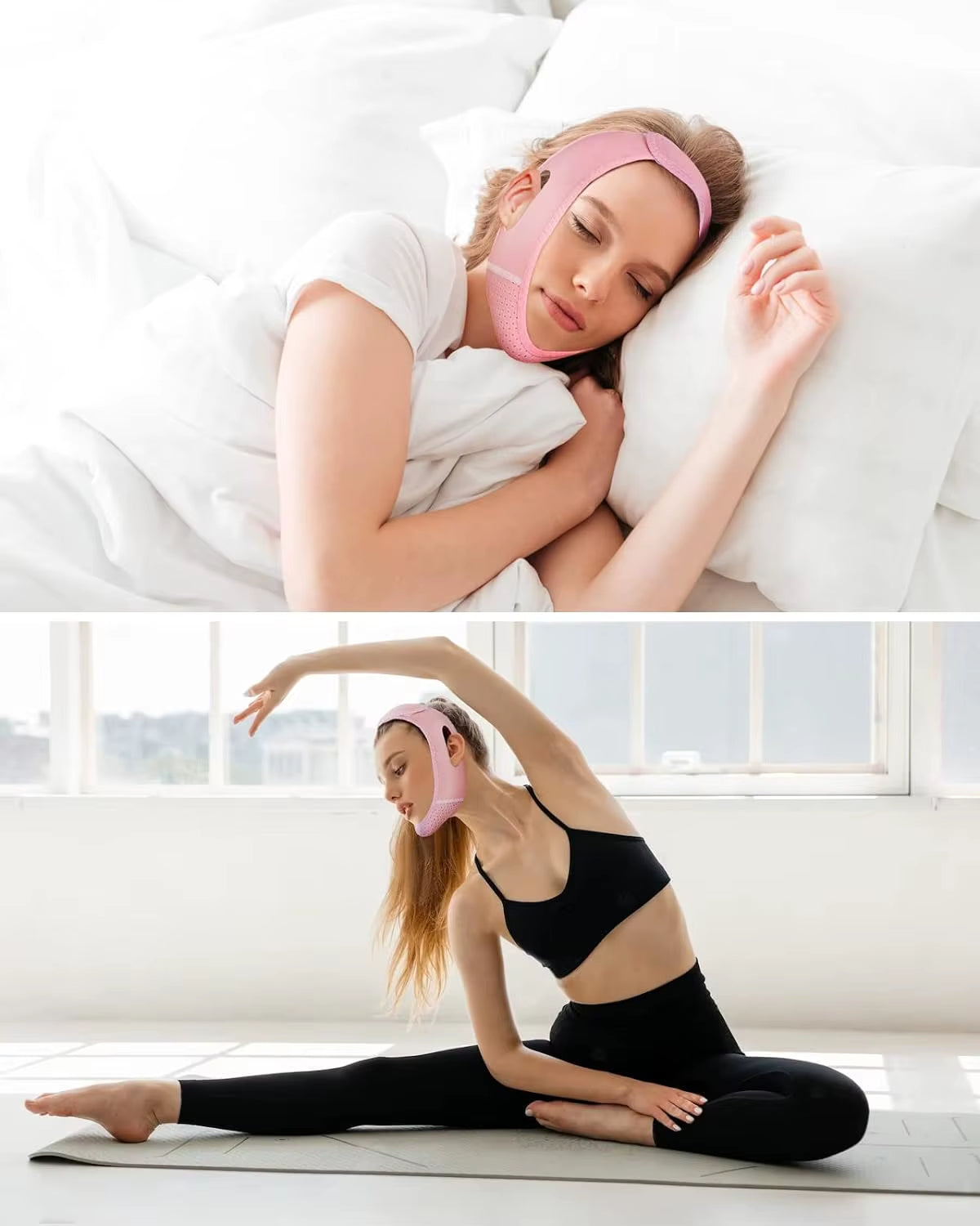 Sangle Faciale Réutilisable, Masque Ligne V, Réducteur De Menton Double, Mentonnière, Mentonnière, Ceinture En Forme De V, Masque Facial En Forme De V Pour Relâchement